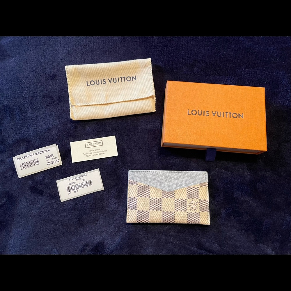 Louis Vuitton Card Holder In DA With Light Blue